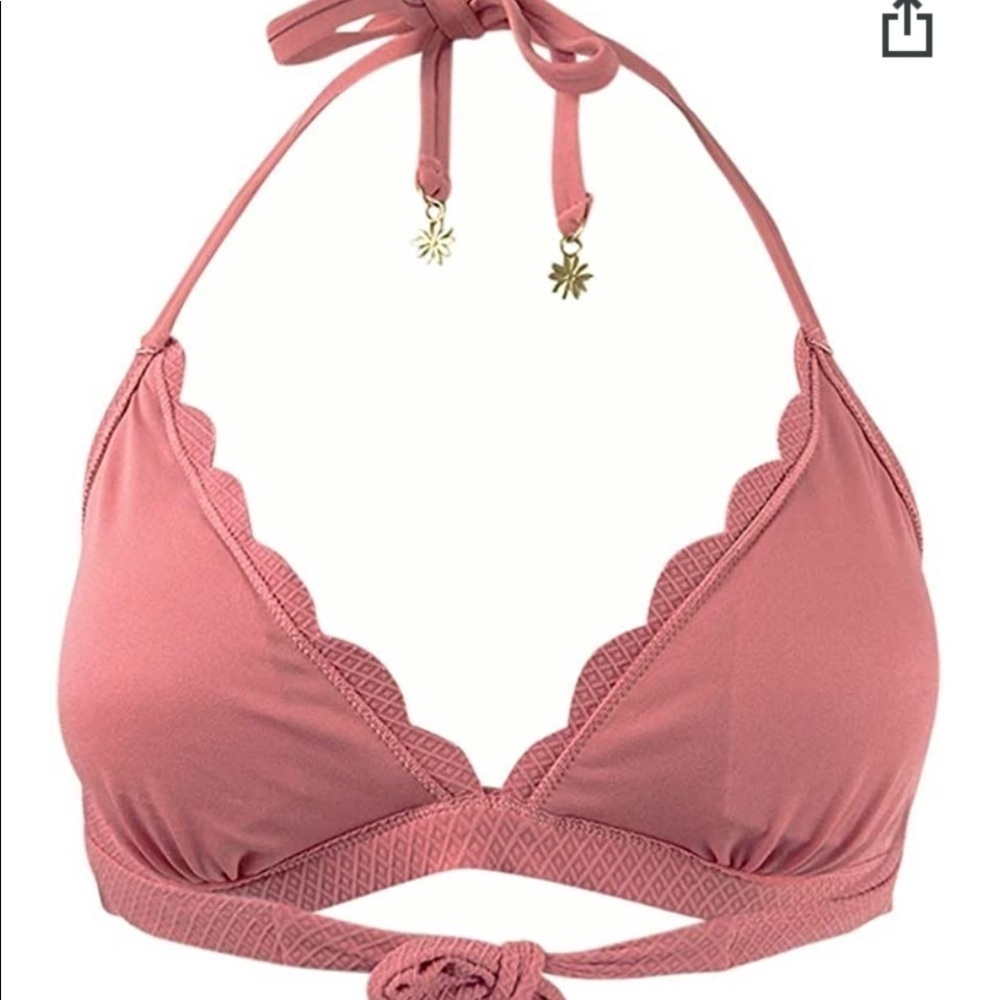 JESSICA Simpson Texture Halter Bikini Swimsuit Top - Picture 4 of 9